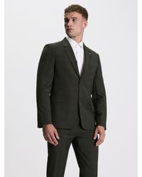 Ben Sherman - Prince Of Wales Tonal Jacket In Dark Green - Lyst