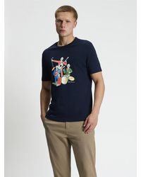 Ben Sherman - Short Sleeve Retro Band Tshirt In Dark Navy - Lyst