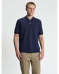 Ben Sherman - Short Sleeve Rib Hem Stripe Polo In Dark Navy - Lyst