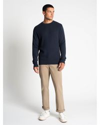Ben Sherman - Textured Front Crew Sweater In Dark Navy - Lyst