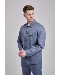 Ben Sherman - Summer Twill Chore Jacket In Dusky Blue - Lyst