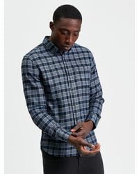 Ben Sherman - Diffused Gingham Check Shirt In Slate - Lyst