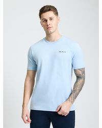 Ben Sherman - Chest Embroidery Tee In Ice Blue - Lyst
