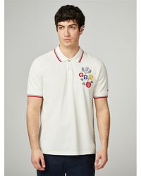 Ben Sherman - Team Gb Floral Embroidered Pique Polo - Lyst