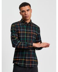 Ben Sherman - Oversized Brushed Check Shirt In Black - Lyst