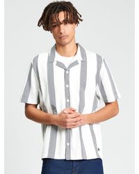 Ben Sherman - Short Sleeve Textured Candy Stripe Shirt In Snow White - Lyst