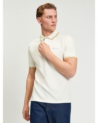 Ben Sherman - Short Sleeve Signature Pique Polo In Oyster White - Lyst