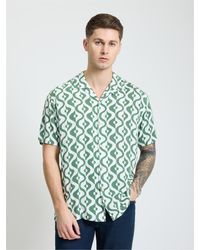 Ben Sherman - Short Sleeve Carnaby Geo Print Shirt In Forest - Lyst