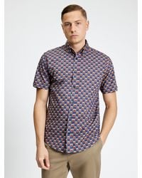 Ben Sherman - Short Sleeve Retro Geo Print Shirt In - Lyst