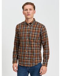 Ben Sherman - Check Brushed Flannel Shirt In Brown - Lyst