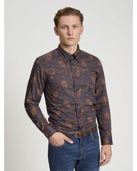 Ben Sherman - Long Sleeve Paisley Print In Mood Indigo - Lyst