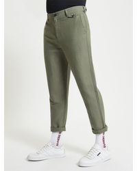 Ben Sherman - Linen Cotton Trousers In Olive - Lyst