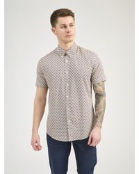Ben Sherman - Short Sleeve Block Geo Print Shirt In - Lyst