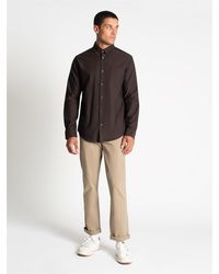 Ben Sherman - Long Sleeve Oxford Shirt In Dark Brown - Lyst