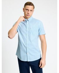 Ben Sherman - Short Sleeve House Check Shirt In Lake Blue - Lyst