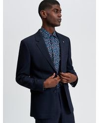 Ben Sherman - Tonal Check Jacket In Navy - Lyst