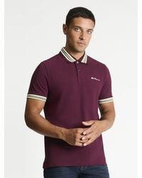 Ben Sherman - House Collar Polo Shirt In Dark Wine - Lyst