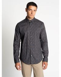 Ben Sherman - Long Sleeve Scattered Floral Print Shirt In Dark Navy - Lyst