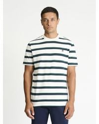 Ben Sherman - Textured Stripe Tee In Snow White - Lyst