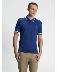Ben Sherman - Short Sleeve Signature Pique Polo In Blueberry - Lyst
