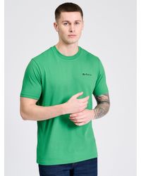 Ben Sherman - Embroidered Logo Tee In Bright Green - Lyst