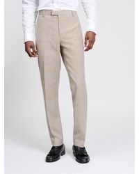 Ben Sherman - Tonal Wool Check Trousers In Light Brown - Lyst