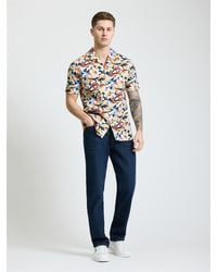 Ben Sherman - Short Sleeve Abstract Floral Print Shirt In Dark Navy - Lyst