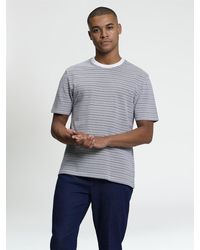 Ben Sherman - Short Sleeve Jacquard Stripe Tshirt In Ivory - Lyst
