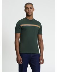 Ben Sherman - Short Sleeve Core Stripe Tshirt In Bottle Green - Lyst