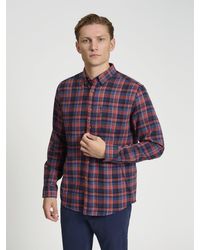 Ben Sherman - Long Sleeve Brushed Plaid Check In Mauve - Lyst
