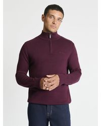 Ben Sherman - Long Sleeve 1/4 Zip Funnel Neck Sweater In - Lyst