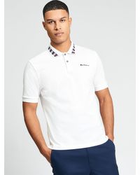 Ben Sherman - Short Sleeve Collar Interest Polo In Snow White - Lyst