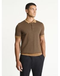 Ben Sherman - Two Tone Button Through Knitted Polo In Camel - Lyst