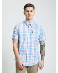 Ben Sherman - Short Sleeve Irregular Check Shirt In Glacier - Lyst
