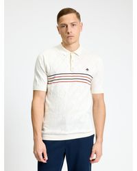 Ben Sherman - Short Sleeve Texture Sport Knitted Polo In Ivory - Lyst