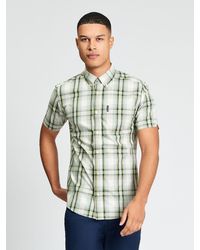 Ben Sherman - Short Sleeve Classic Check Shirt In Forest - Lyst