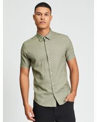 Ben Sherman - Short Sleeve Linear Geo Print Shirt In - Lyst