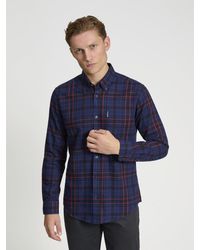 Ben Sherman - Check Brushed Flannel Shirt In Navy - Lyst