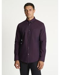 Ben Sherman - Long Sleeve Oxford Shirt In Dark Wine - Lyst