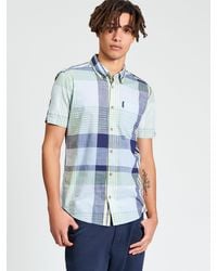 Ben Sherman - Short Sleeve Large Madras Check Shirt In Powder Blue - Lyst