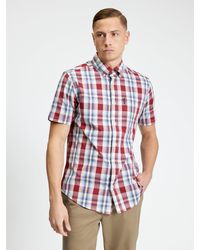 Ben Sherman - Short Sleeve Classic Check Shirt In Bordeaux - Lyst