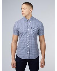 Ben Sherman - Signature Short Sleeve Gingham Shirt In Dark Blue - Lyst