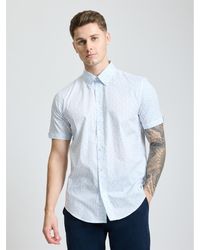 Ben Sherman - Short Sleeve Geo Tile Print Shirt In White - Lyst