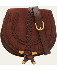 Chloé - Marcie Small Crossbody Bag In Suede And Braided Leather - Lyst