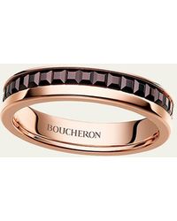 Boucheron - Quatre Follies 18k Pink Gold And Brown Pvd Wedding Band Ring - Lyst