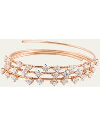 Mattia Cielo - 18k Rose Gold 3-row Pave Diamond Wrap Bracelet - Lyst