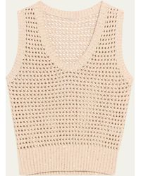 Brunello Cucinelli - Open-knit Tank Top With Sequin Detail - Lyst