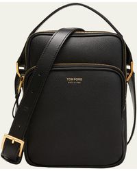 Tom Ford - Leather Double Zip Messenger Bag - Lyst