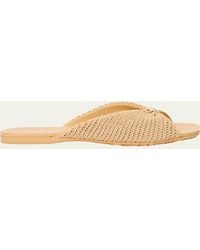 Loewe - X Paula's Ibiza Pebble Anagram Flat Slide Sandals - Lyst