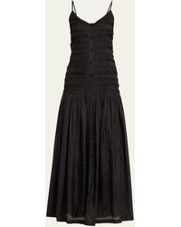 Figue - Holkham Pleated Button-front Maxi Dress - Lyst